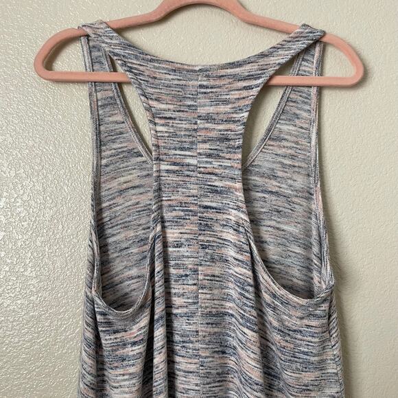 Aerie Jumpsuit Womens Large Blue Pink Knit Playsuit Overall Stretch Heather Cozy - Picture 6 of 11